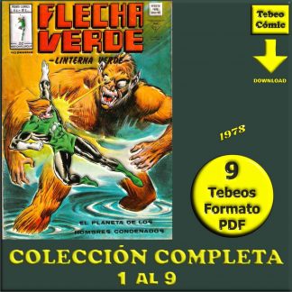 FLECHA VERDE Y LINTERNA VERDE - 1978 - Vértice – Colección Completa – 9 Tebeos En Formato PDF - Descarga Inmediata