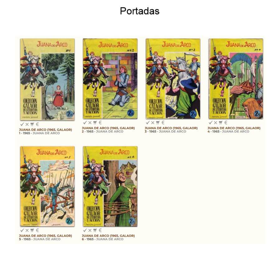 JUANA DE ARCO – 1965 – Colección Completa – 6 Tebeos En Formato PDF - Descarga Inmediata