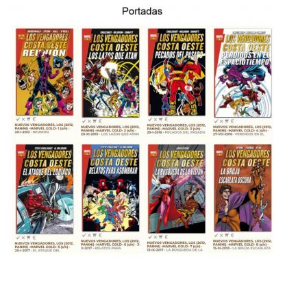 LOS VENGADORES COSTA OESTE - Marvel Gold - 2012 – Colección Completa – 8 Tomos En Formato PDF - Descarga Inmediata