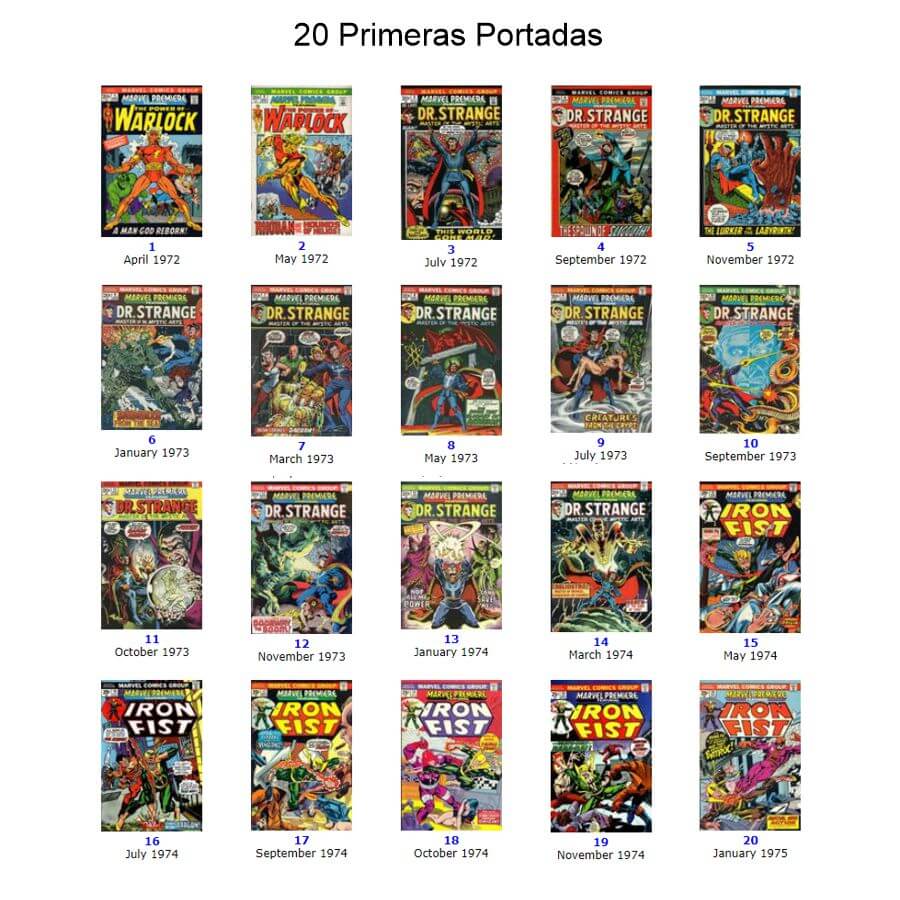 MARVEL PREMIERE USA - 1972 - En Español Y En Inglés - Colección Completa – 122 Tebeos En Formato PDF - Descarga Inmediata