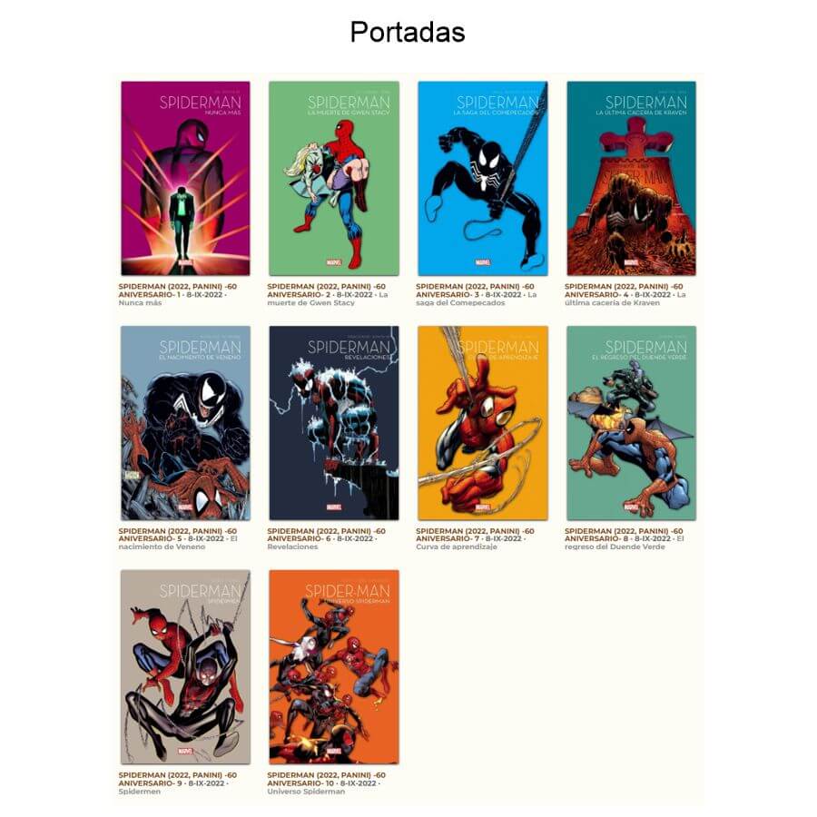 SPIDERMAN 60 ANIVERSARIO - 2022 - Colección Completa - 10 Tomos En Formato PDF - Descarga Inmediata
