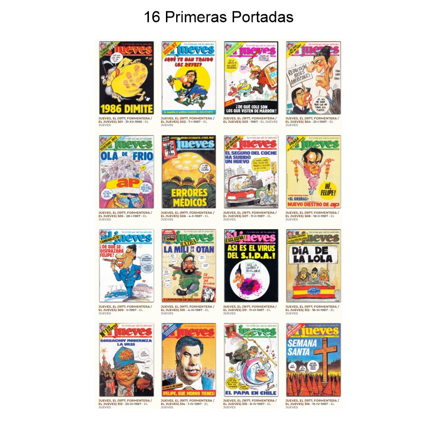 EL JUEVES – 500 Revistas - Números 501 A 1000 - 1986 / 1996 - 500 Revistas En Formato PDF - Descarga Inmediata