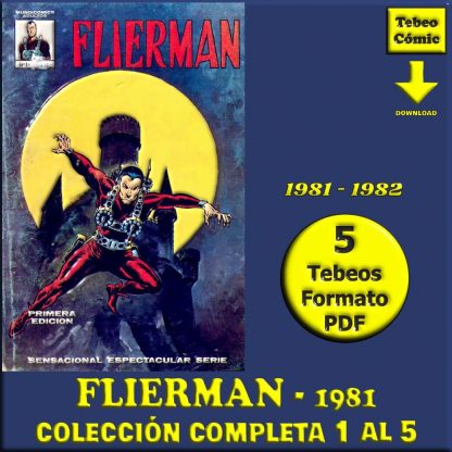 FLIERMAN – 1981 - Vertice - Colección Completa – 5 Tebeos En Formato PDF - Descarga Inmediata