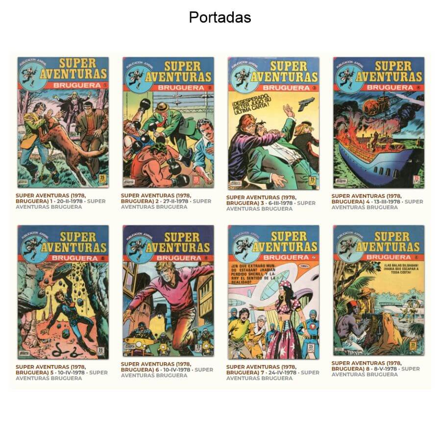 SUPER AVENTURAS – 1978 - Bruguera - Colección Completa – 8 Tebeos En Formato PDF - Descarga Inmediata
