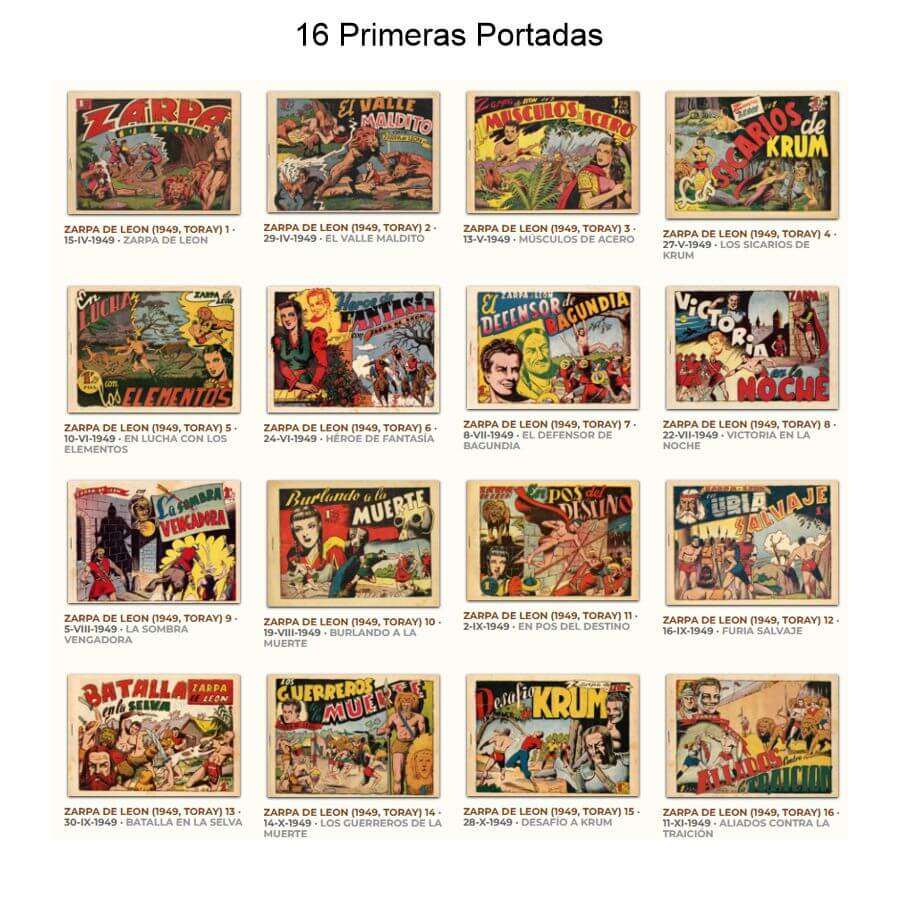 ZARPA DE LEON - 1949 – Toray - Colección Completa – 61 Tebeos En Formato PDF - Descarga Inmediata