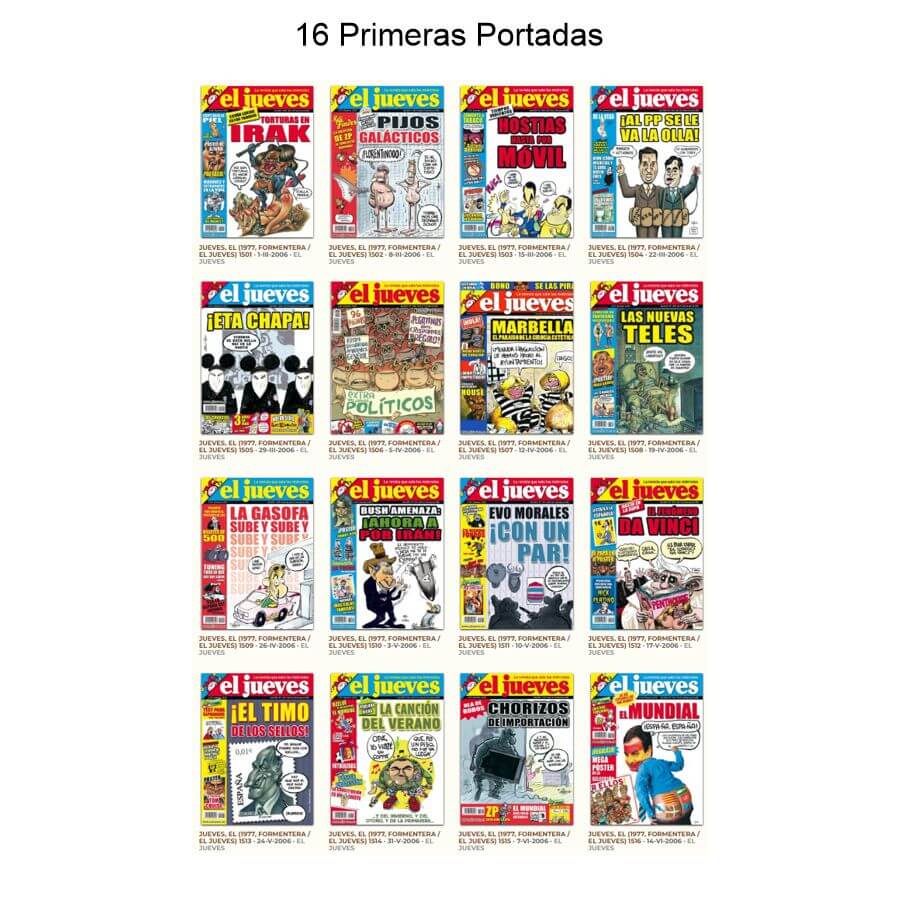 EL JUEVES – 500 Revistas - Números 1501 A 2000 - 2006 / 2015 - 500 Revistas En Formato PDF - Descarga Inmediata