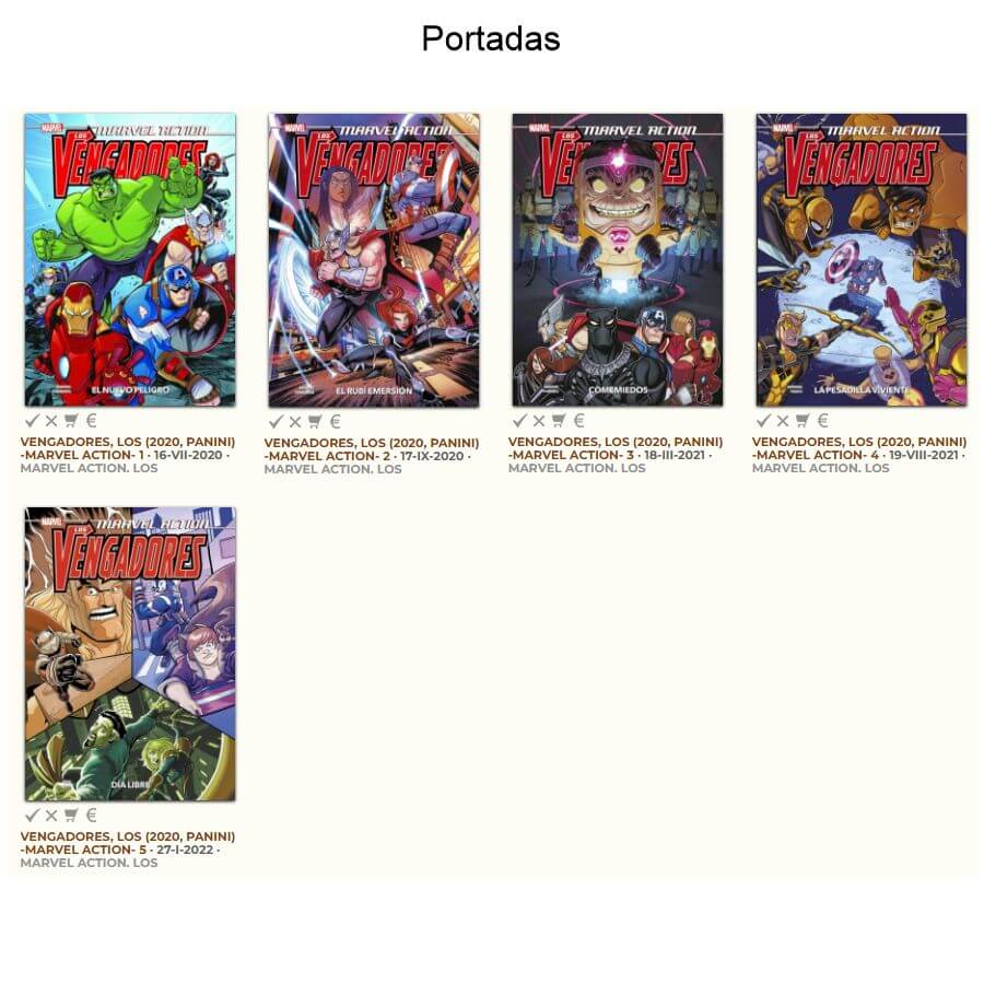 LOS VENGADORES - Marvel Action - 2020 - Colección Completa - 5 Libros En Formato PDF - Descarga Inmediata