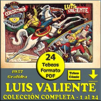 LUIS VALIENTE – 1957 – Colección Completa – 24 Tebeos En Formato PDF - Descarga Inmediata