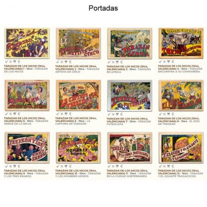 TARAZAN DE LOS MICOS - 1944 - Colección Completa - 13 Tebeos En Formato PDF - Descarga Inmediata