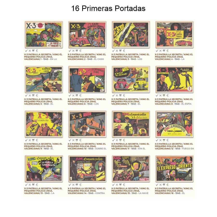 X-3 Y SU PATRULLA SECRETA - 1945 - Valenciana - Colección Completa - 28 Tebeos En Formato PDF - Descarga Inmediata