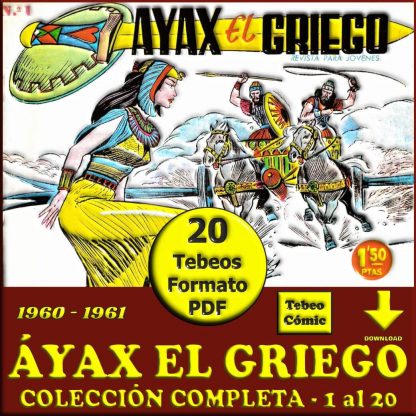 ÁYAX EL GRIEGO - 1960 – Colección Completa – 20 Tebeos En Formato PDF - Descarga Inmediata