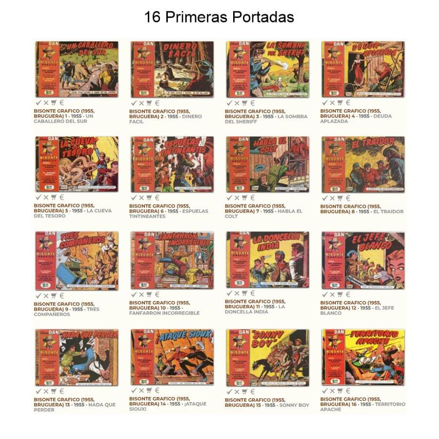 BISONTE GRÁFICO - 1955 – Colección Completa – 24 Tebeos En Formato PDF - Descarga Inmediata