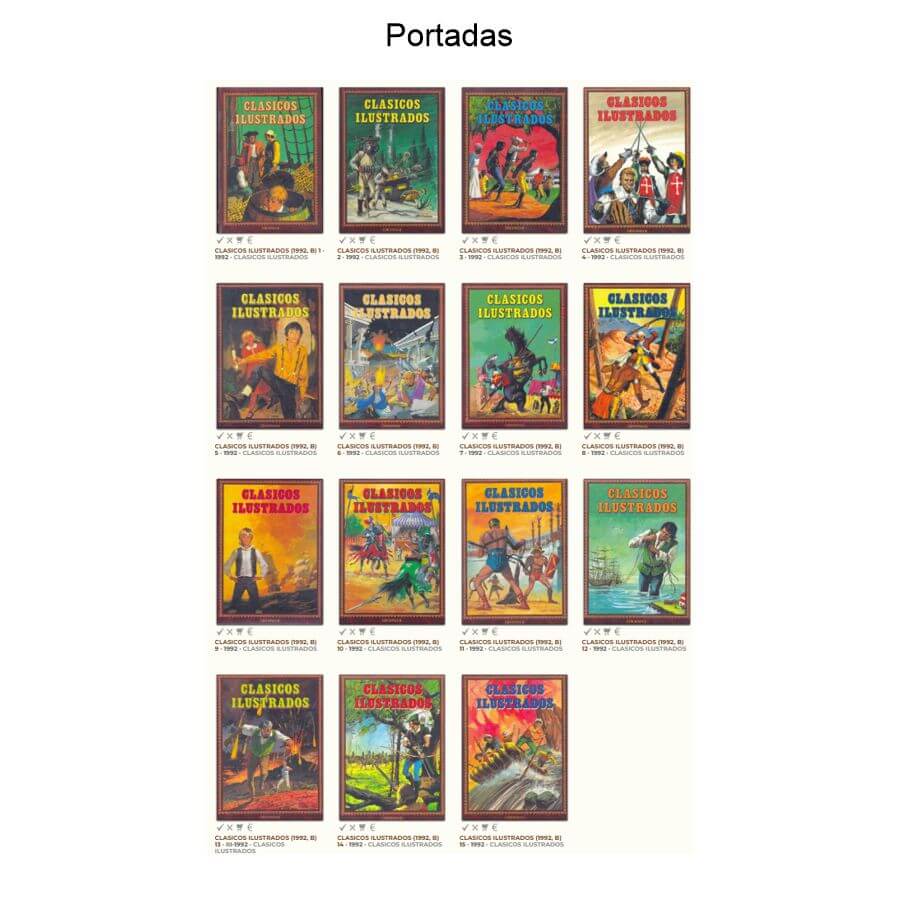 CLASICOS ILUSTRADOS - 1992 - Colección Completa - 15 Tomos En Formato PDF - Descarga Inmediata