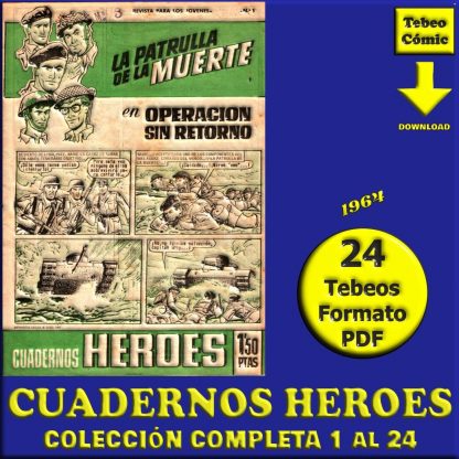 CUADERNOS HEROES – 1964 - Colección Completa – 24 Tebeos En Formato PDF - Descarga Inmediata