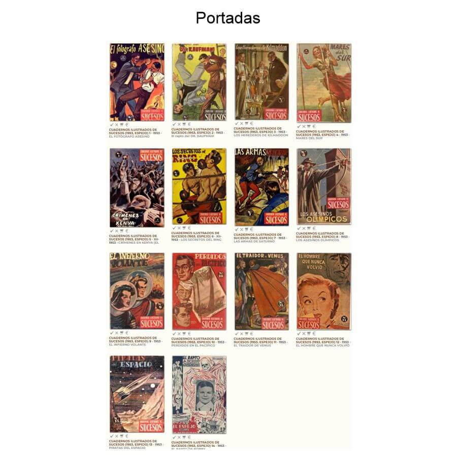 CUADERNOS ILUSTRADOS DE SUCESOS – 1953 - Colección Completa – 14 Tebeos En Formato PDF - Descarga Inmediata