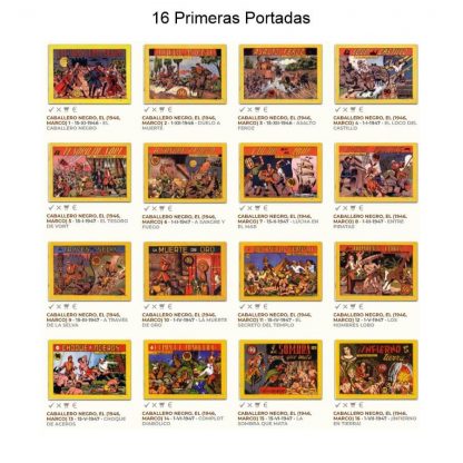EL CABALLERO NEGRO - 1946 – Colección Completa – 18 Tebeos En Formato PDF - Descarga Inmediata