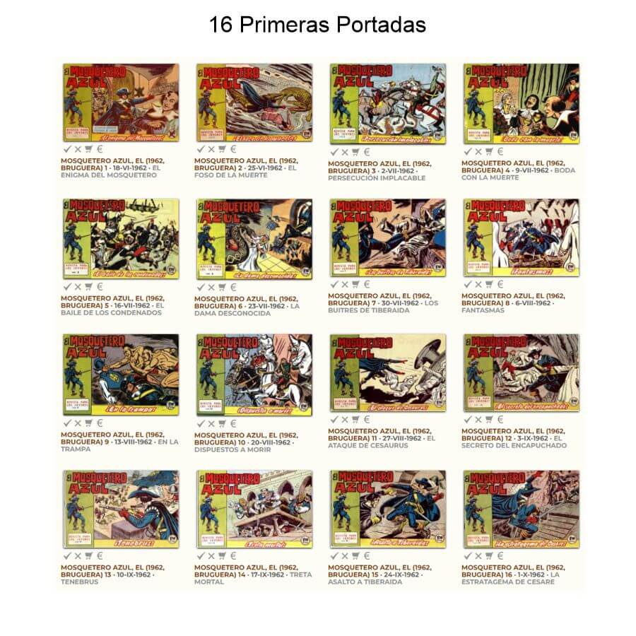 EL MOSQUETERO AZUL - 1962 – Colección Completa – 26 Tebeos En Formato PDF - Descarga Inmediata