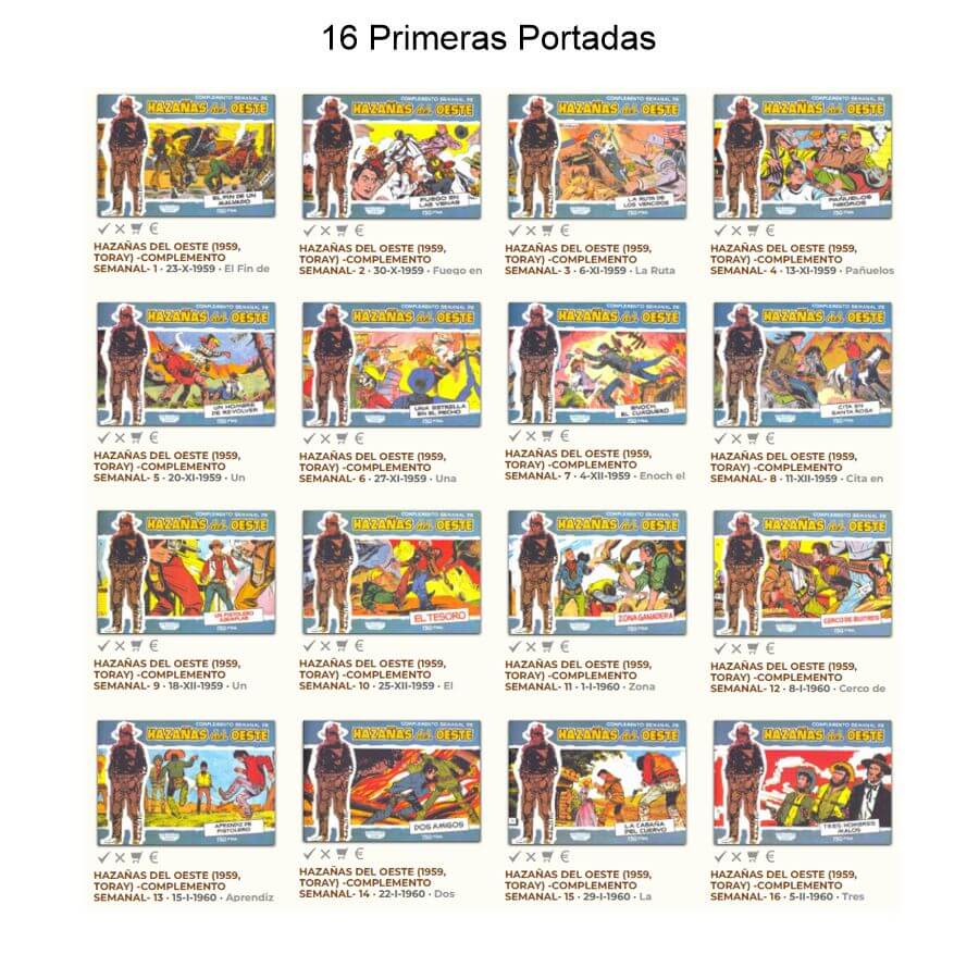 HAZAÑAS DEL OESTE - 1959 - Azul – Colección Completa – 20 Tebeos En Formato PDF - Descarga Inmediata
