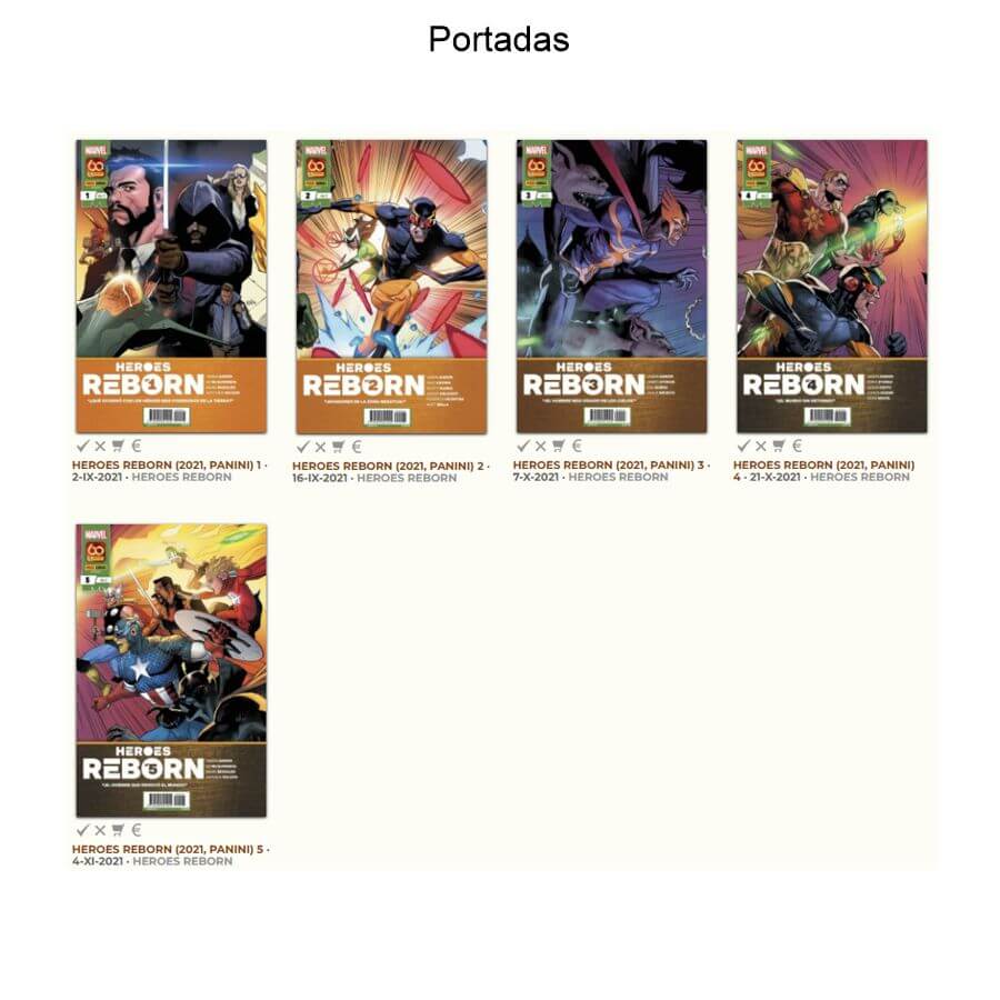 HEROES REBORN - 2021 - Colección Completa - 5 Cómics En Formato PDF - Descarga Inmediata