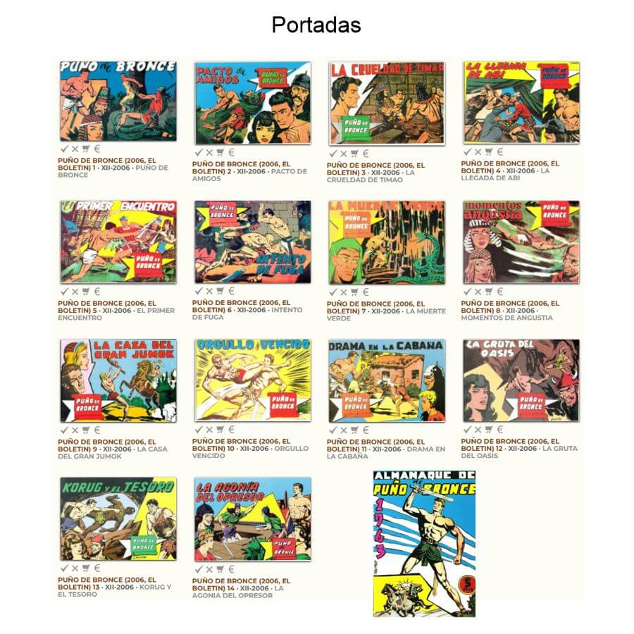 PUÑO DE BRONCE - 1962 – Colección Completa – 15 Tebeos En Formato PDF - Descarga Inmediata