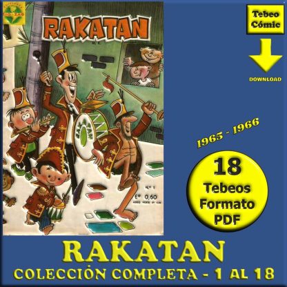 RAKATAN – 1965 - Colección Completa – 18 Tebeos En Formato PDF - Descarga Inmediata