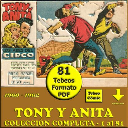 TONY Y ANITA - Los Ases Del Circo - 1960 - Colección Completa - 81 Tebeos En Formato PDF - Descarga Inmediata