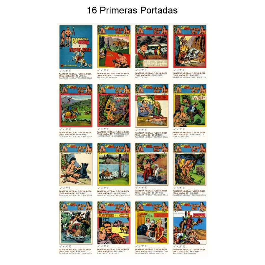PANTERA NEGRA Y FLECHA ROJA - 1965 - Colección Completa - 34 Tebeos En Formato PDF - Descarga Inmediata