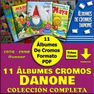 11 ÁLBUMES DE CROMOS DANONE - 1976 / 1990 - Colección Completa - 11 Álbumes De Cromos En Formato PDF - Descarga Inmediata