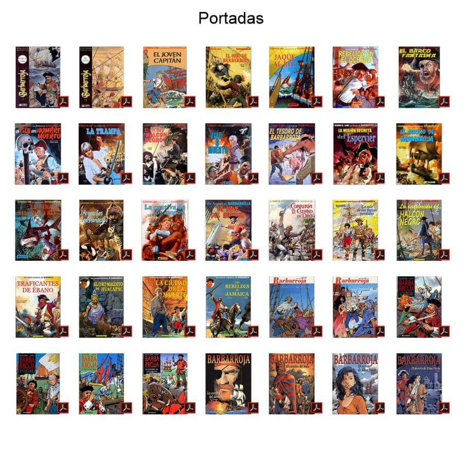 BARBARROJA - En Español - 1961 – Colección Completa – 35 Libros En Formato PDF - Descarga Inmediata