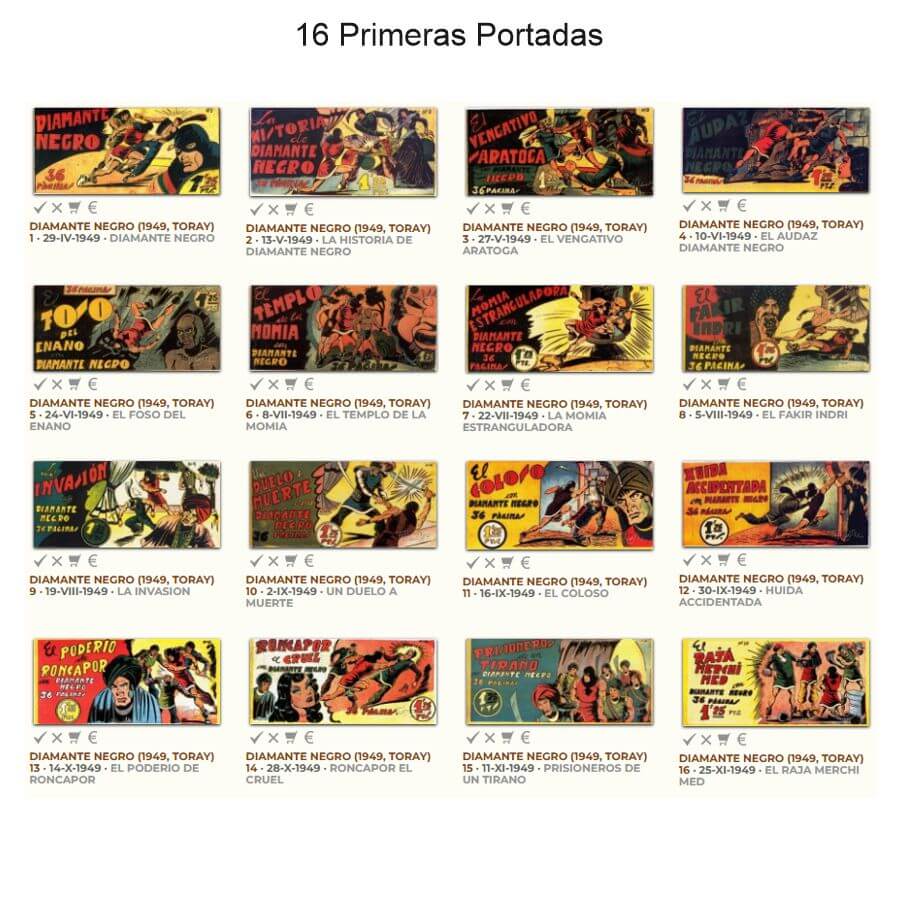 DIAMANTE NEGRO - 1949 – Toray - Colección Completa – 21 Tebeos En Formato PDF - Descarga Inmediata