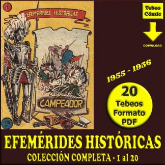 EFEMÉRIDES HISTÓRICAS - 1955 – Colección Completa – 20 Tebeos En Formato PDF - Descarga Inmediata