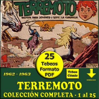 TERREMOTO – 1962 - Colección Completa – 25 Tebeos En Formato PDF - Descarga Inmediata