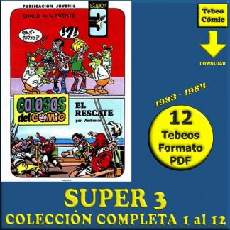 SUPER 3 – 1983 - Colección Completa – 12 Tebeos En Formato PDF - Descarga Inmediata