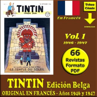 TINTIN Edición Belga - Vol. 1 - Años 1946 Y 1947 - Original En Francés - Colección De 66 Revistas En Formato PDF - Descarga Inmediata