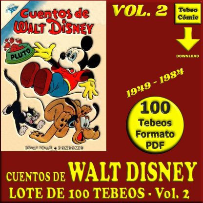 CUENTOS DE WALT DISNEY - Vol. 2 - 1949 - Novaro - Lote de 100 Tebeos En Formato PDF - Descarga Inmediata