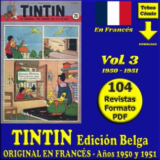 TINTIN Edición Belga - Vol. 3 - Años 1950 Y 1951 - Original En Francés - Colección De 105 Revistas En Formato PDF - Descarga Inmediata
