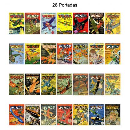 WINGS COMICS - En Inglés - USA Original - 1940 / 1954 - Colección Completa - 124 Cómics En Formato PDF - Descarga Inmediata