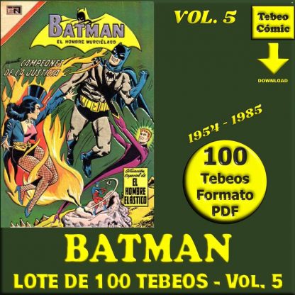 BATMAN - Vol. 5 - 1954 - Novaro - Lote de 100 Tebeos En Formato PDF - Descarga Inmediata