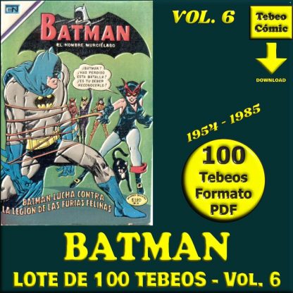 BATMAN - Vol. 6 - 1954 - Novaro - Lote de 100 Tebeos En Formato PDF - Descarga Inmediata