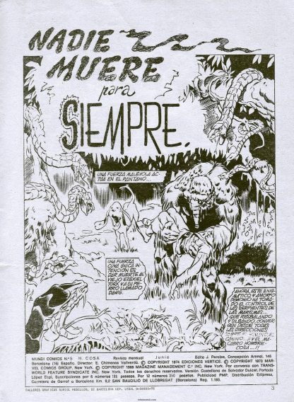 EL HOMBRE COSA - 1975 - Vértice – Colección Completa – 9 Tebeos En Formato PDF - Descarga Inmediata