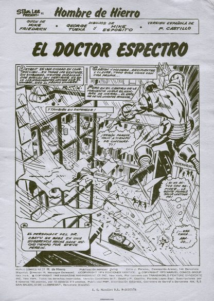 EL HOMBRE DE HIERRO - Iron Man - 1974 - Vértice Vol. 2 – Colección Completa – 7 Tebeos En Formato PDF - Descarga Inmediata