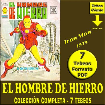 EL HOMBRE DE HIERRO - Iron Man - 1974 - Vértice Vol. 2 – Colección Completa – 7 Tebeos En Formato PDF - Descarga Inmediata