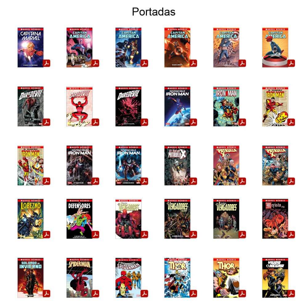 MARVEL HÉROES – Vol. 1 - Lote De 30 Tomos En Formato PDF - Descarga Inmediata