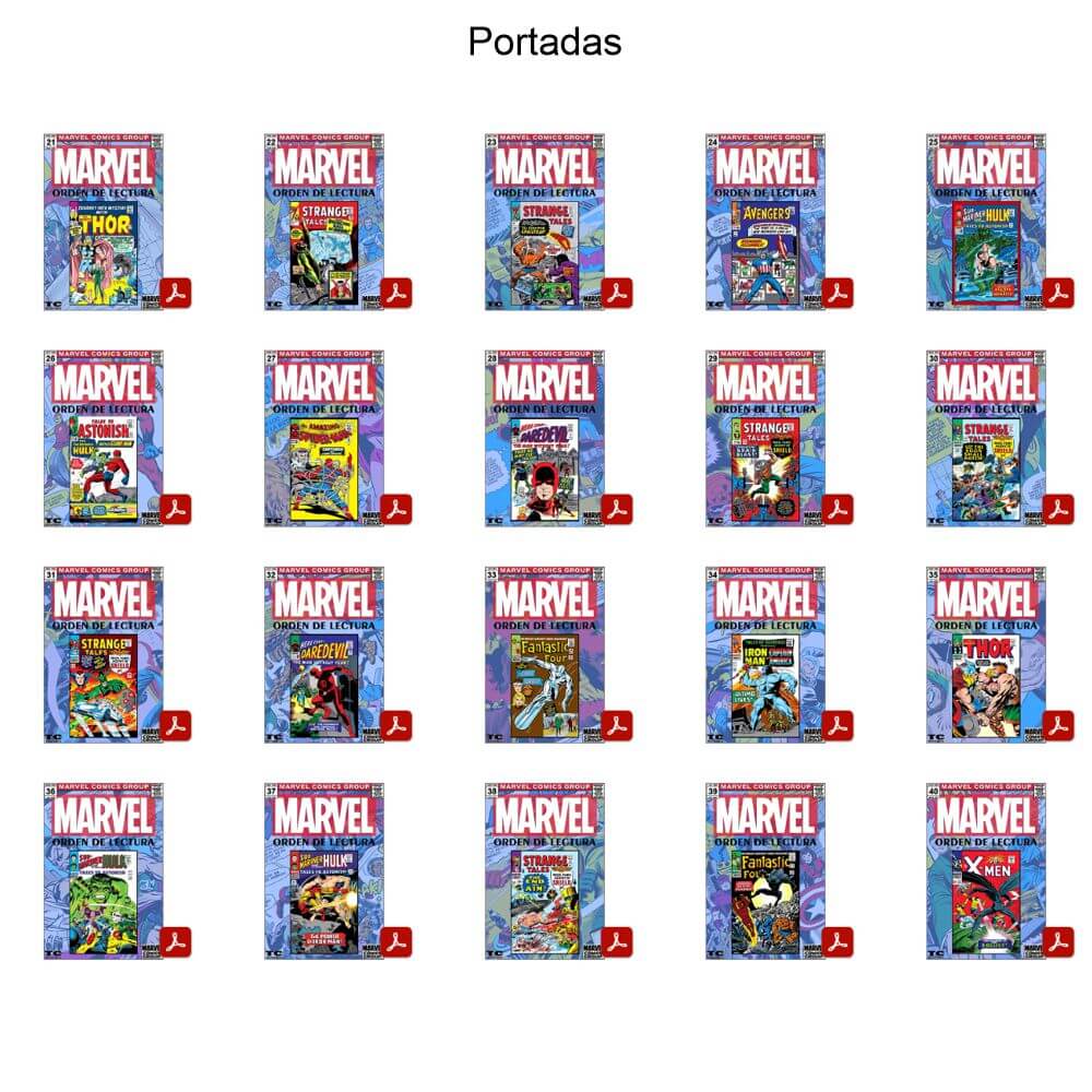 MARVEL - Orden De Lectura - En Español - Vol. 2 - 1965/1967 - Colección Exclusiva E Inédita - 20 Tomos En Formato PDF - Descarga Inmediata