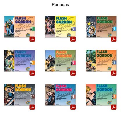 FLASH GORDON – Edición Histórica – 1992 - Colección Completa – 9 Tomos En Formato PDF - Descarga Inmediata