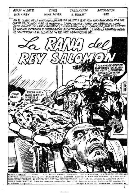 LA PANTERA NEGRA – 1978 - Vértice - Colección Completa – 8 Tebeos En Formato PDF - Descarga Inmediata