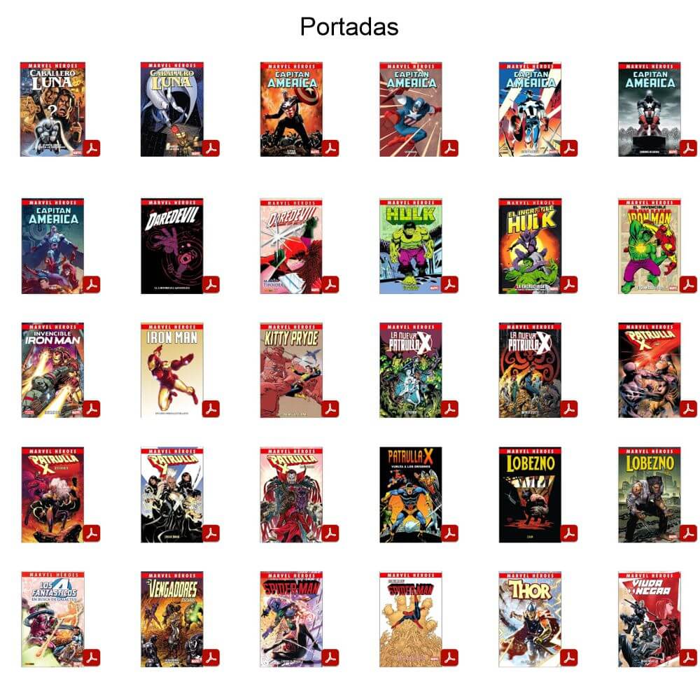 MARVEL HÉROES – Vol. 3 - Lote De 30 Tomos En Formato PDF - Descarga Inmediata