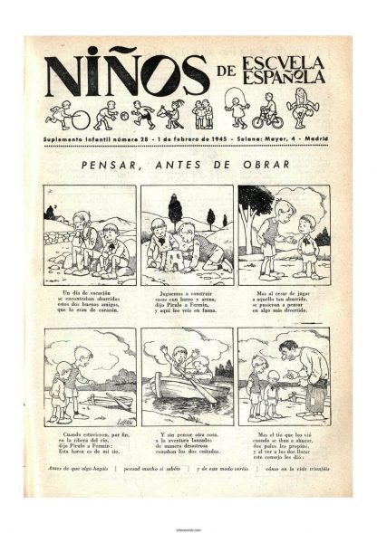 NIÑOS DE ESCUELA ESPAÑOLA - 1942 - Colección Completa - 205 Tebeos En Formato PDF - Descarga Inmediata