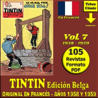 TINTIN Edición Belga - Vol. 7 - Años 1958 Y 1959 - Original En Francés - Colección De 105 Revistas En Formato PDF - Descarga Inmediata