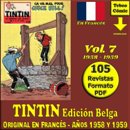 TINTIN Edición Belga - Vol. 7 - Años 1958 Y 1959 - Original En Francés - Colección De 105 Revistas En Formato PDF - Descarga Inmediata